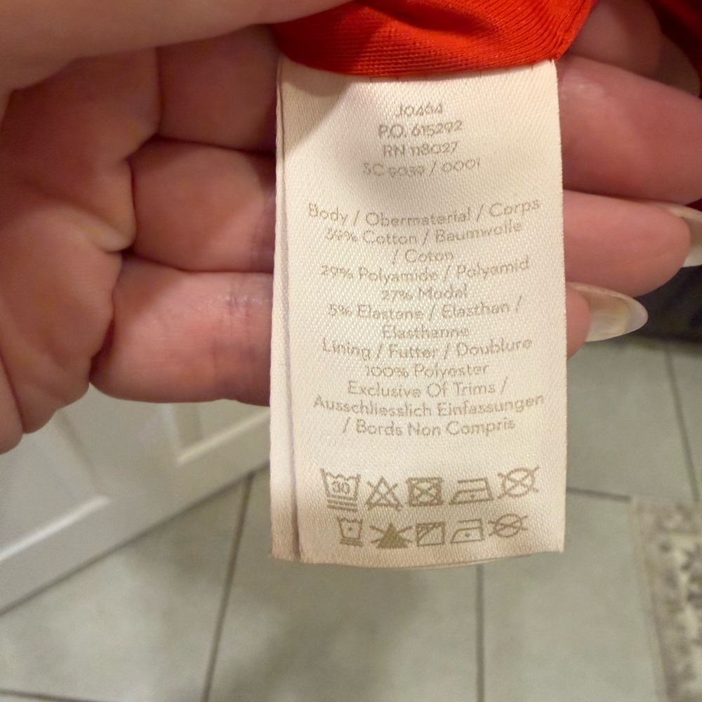 Boden Red Midi Dress with Scallop Trim - Picture 7 of 10